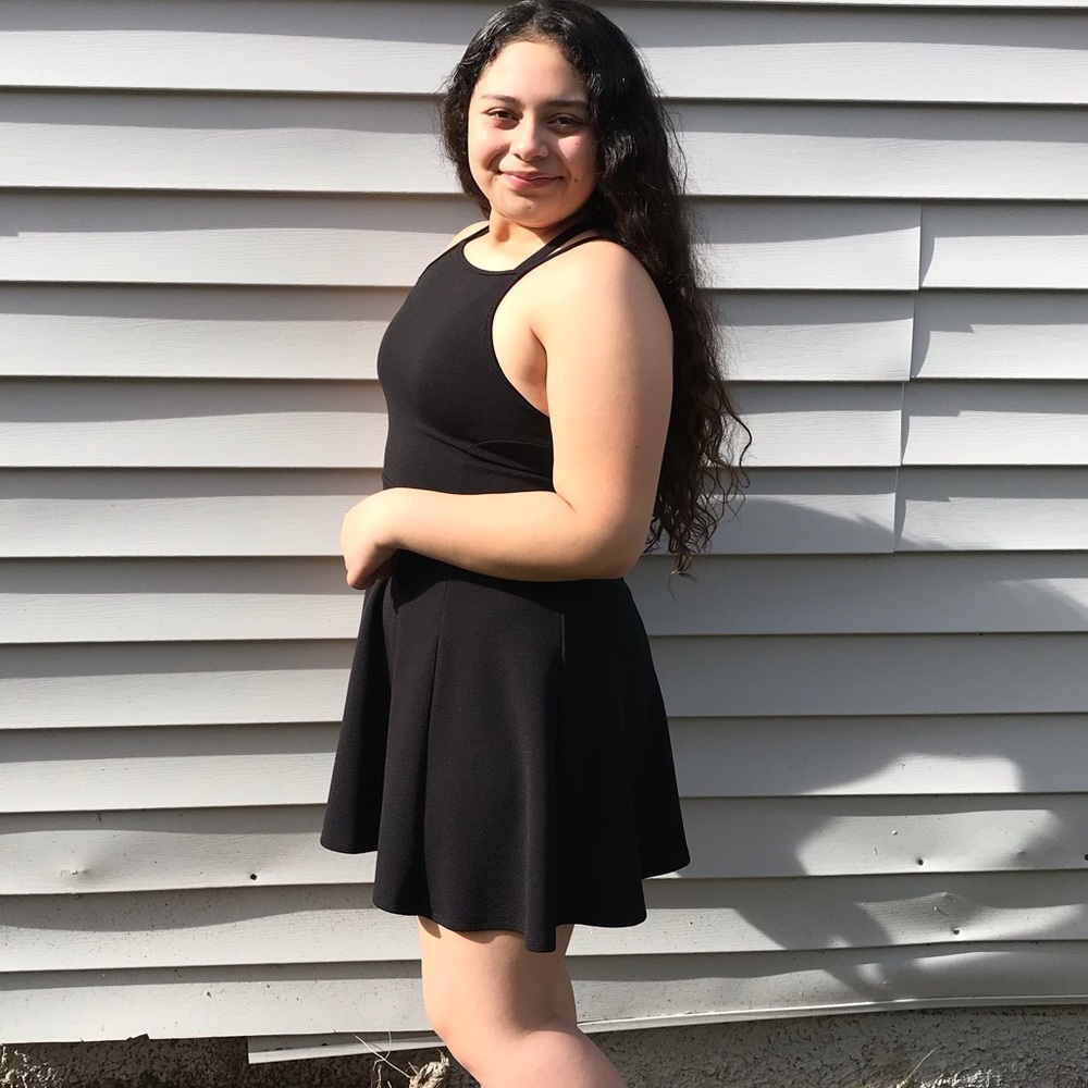 Black Open Back Dress